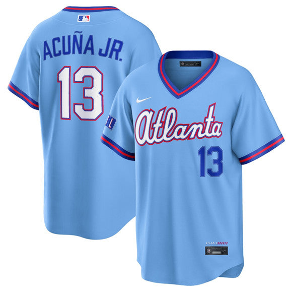 Ronald Acuña Jr Atlanta Braves blue City Connect jersey