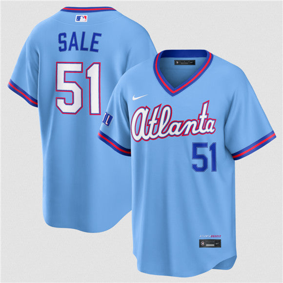 Chris Sale Atlanta Braves blue City Connect jersey