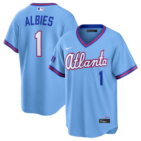 Ozzie Albies Atlanta Braves blue City Connect jersey