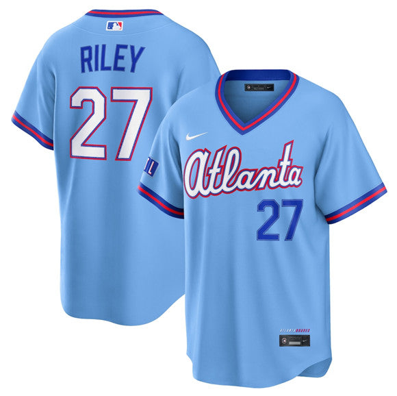 Austin Riley Atlanta Braves blue City Connect jersey