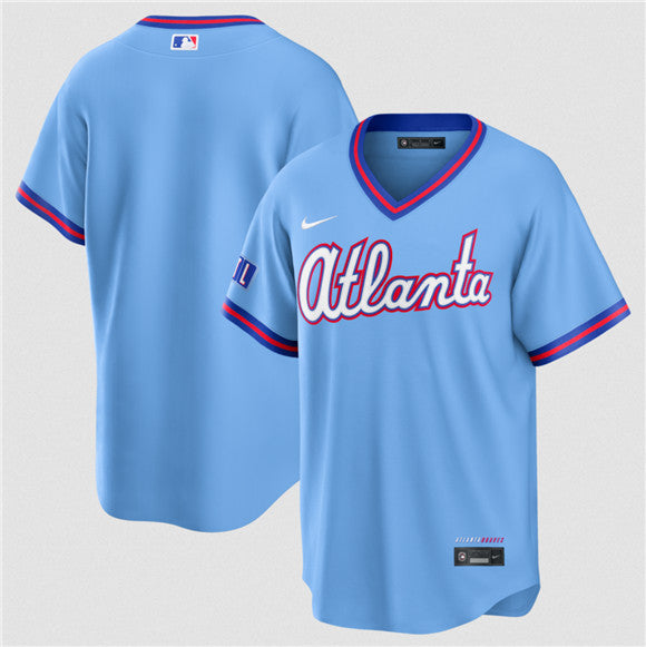 Custom Atlanta Braves blue City Connect jersey