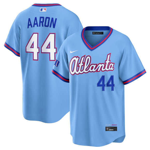 Hank Aaron Atlanta Braves blue City Connect jersey