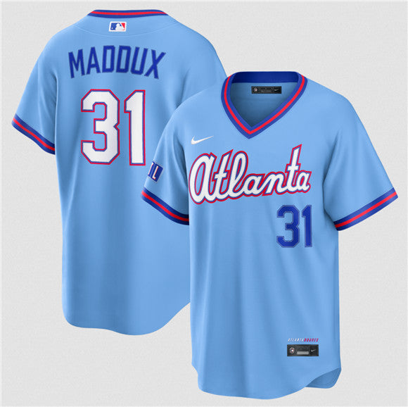 Greg Maddux Atlanta Braves blue City Connect jersey