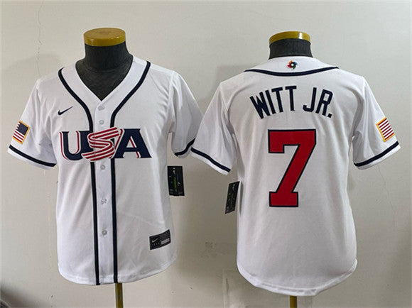 Bobby Witt Jr USA Baseball white Classic jersey