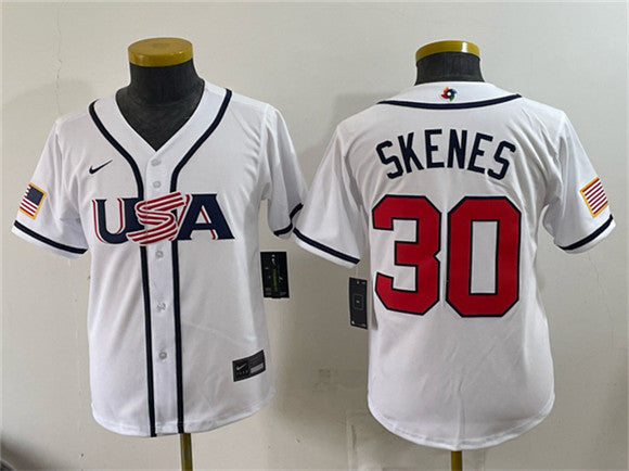 Paul Skenes USA Baseball white Classic jersey