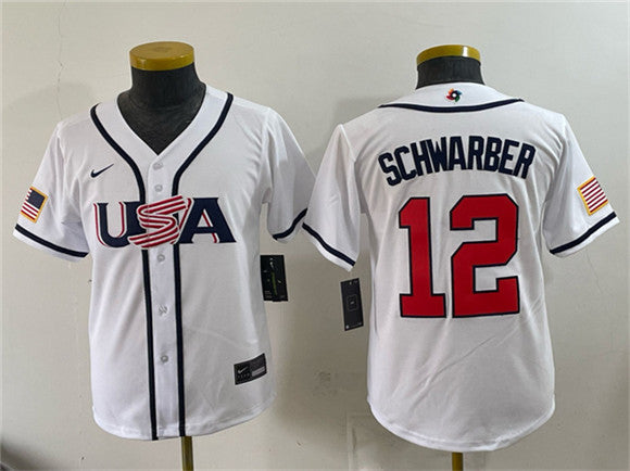 Kyle Schwarber USA Baseball white Classic jersey