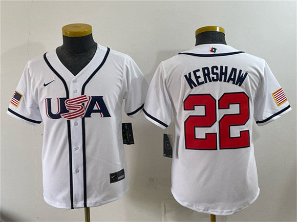Clayton Kershaw USA Baseball white Classic jersey