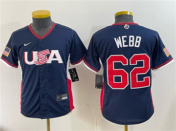 Logan Webb USA Baseball navy Classic jersey