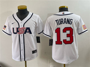 Brice Turang USA Baseball white Classic jersey