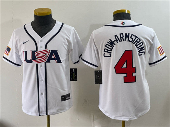Pete Crow-Armstrong USA Baseball white Classic jersey