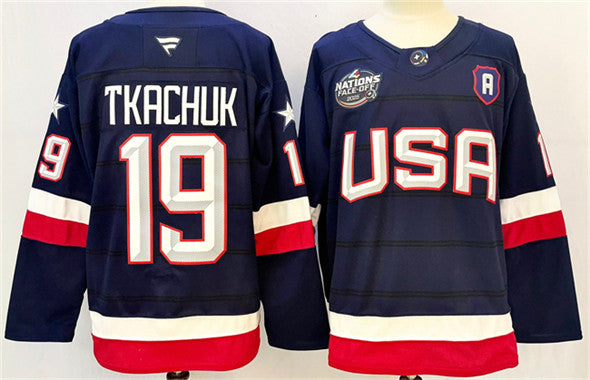 Matthew Tkachuk Team USA Hockey navy jersey