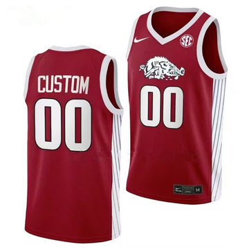 Custom Arkansas Razorbacks red jersey