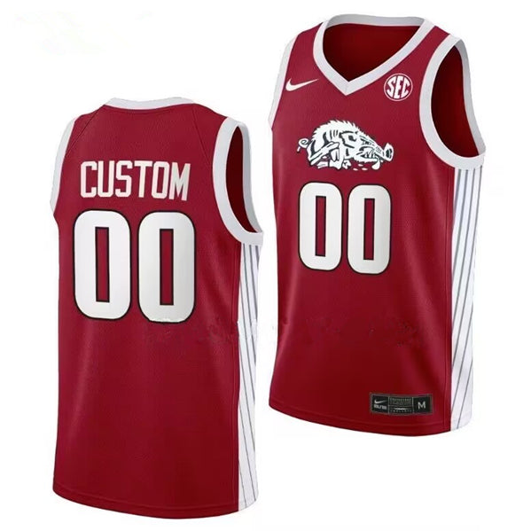 Custom Arkansas Razorbacks red jersey