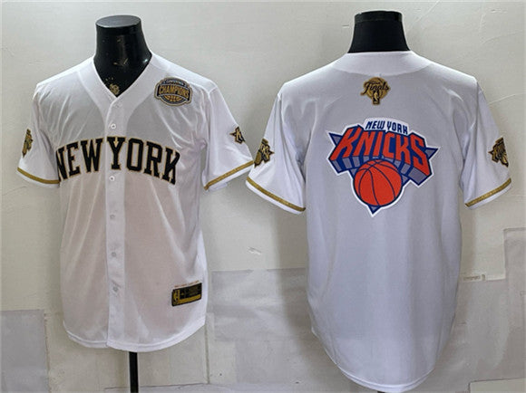 Team Big Logo New York Knicks white jersey