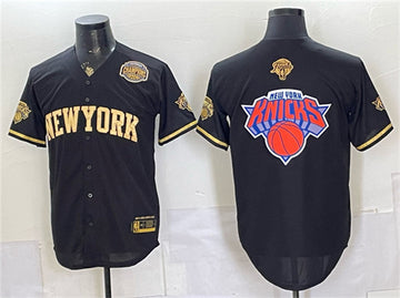 Team Big Logo New York Knicks black jersey