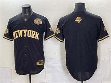 Blank Black New York Knicks gold jersey