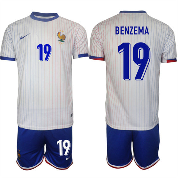 Karim Benzema France National Team white Away jersey