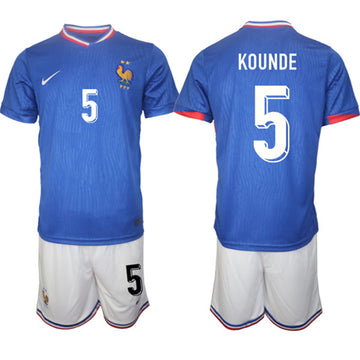 Jules Koundé France National Team blue Home jersey