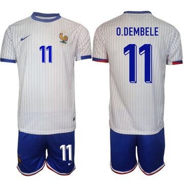 Ousmane Dembélé France National Team white Away jersey