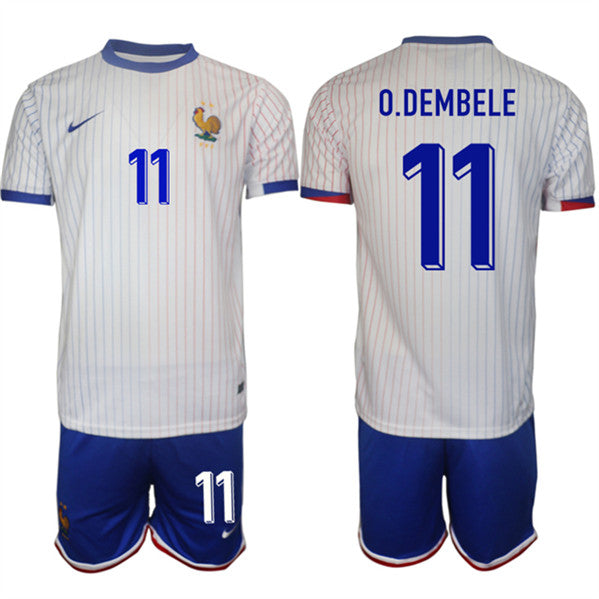 Ousmane Dembélé France National Team white Away jersey