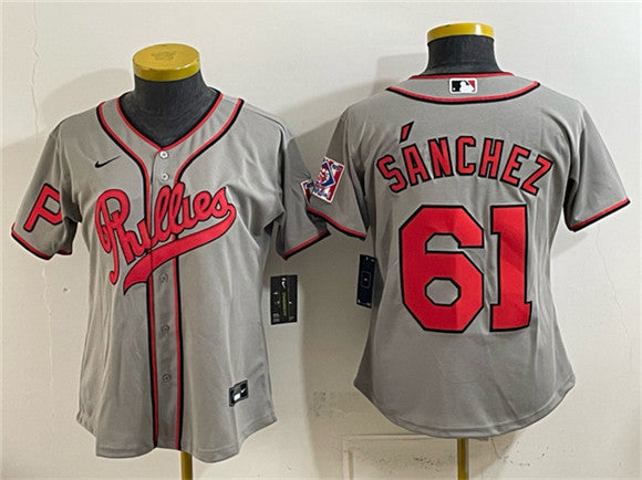 Cristopher Sánchez Philadelphia Phillies gray jersey