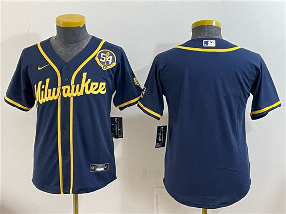 Custom Milwaukee Brewers navy Limited jersey