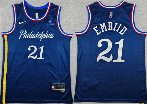 Joel Embiid Philadelphia 76ers navy City Edition jersey