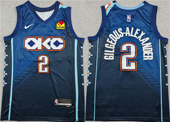 Shai Gilgeous-Alexander Oklahoma City Thunder navy City Edition jersey