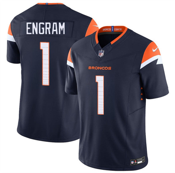 Evan Engram Denver Broncos navy Vapor jersey