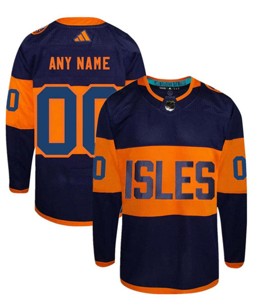 Custom New York Islanders navy Stadium Series jersey