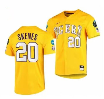 Paul Skenes LSU Tigers gold jersey