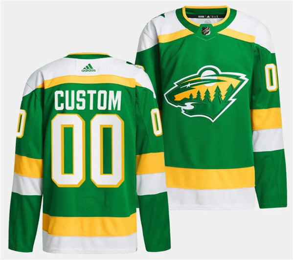 Custom Minnesota Wild green jersey