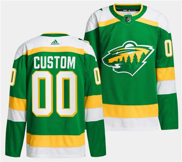 Custom Minnesota Wild green jersey