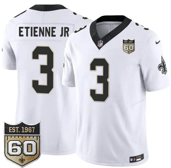 Travis Etienne Jr New Orleans Saints white Vapor jersey