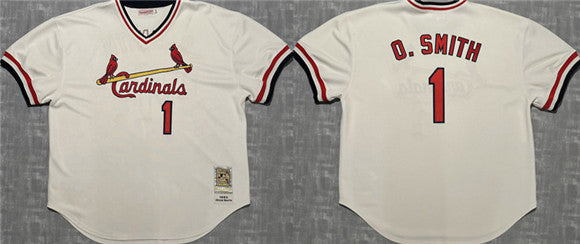 Ozzie Smith St. Louis Cardinals white jersey
