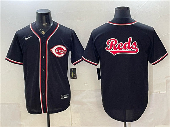 Team Big Logo Cincinnati Reds black Fashion jersey