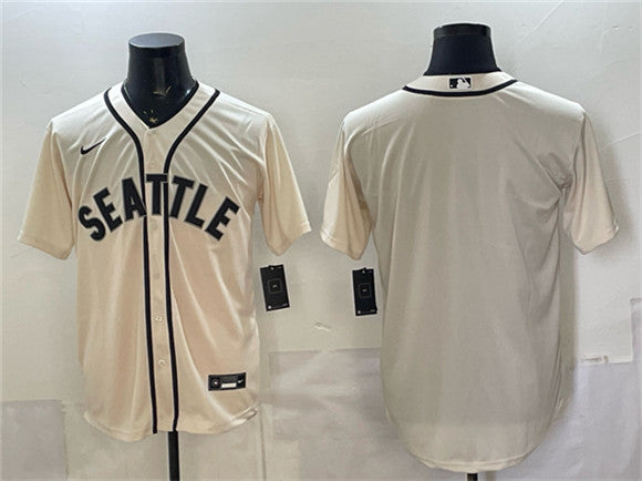 Custom Seattle Mariners cream Alternate jersey