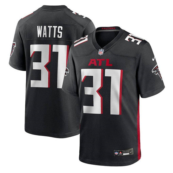 Xavier Watts Atlanta Falcons black Game jersey