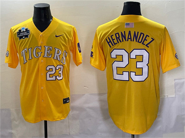 Luis Hernandez LSU Tigers gold jersey