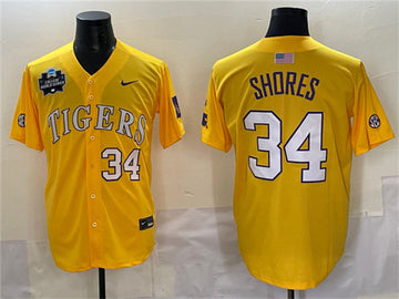 Chase Shores LSU Tigers gold jersey