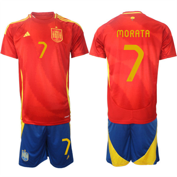 Álvaro Morata Spain National Team red Home jersey