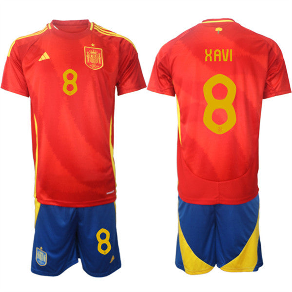 Xavi Spain National Team red Home jersey