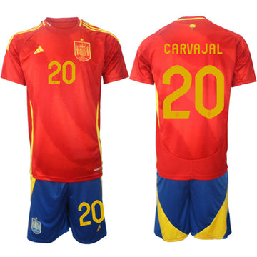 Dani Carvajal Spain National Team red Home jersey