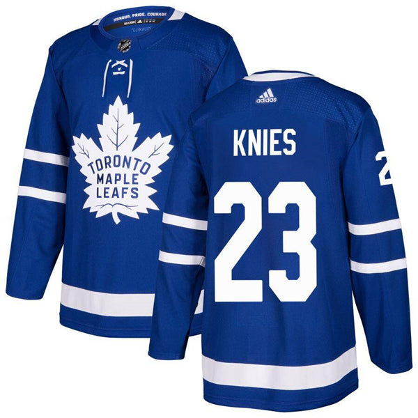 Matthew Knies Toronto Maple Leafs blue jersey