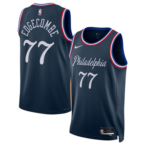 V. J. Edgecombe Philadelphia 76ers navy City Edition jersey