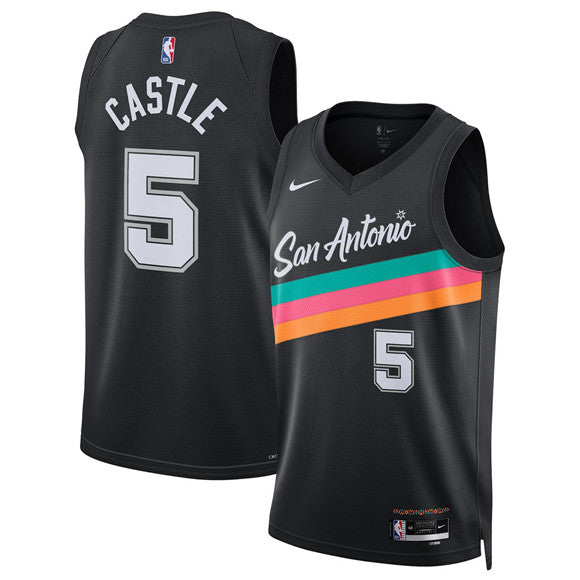 Stephon Castle San Antonio Spurs black City Edition jersey