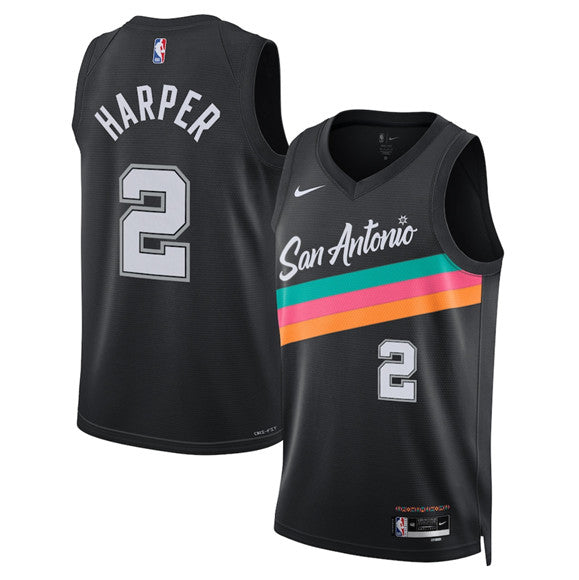 Dylan Harper San Antonio Spurs black City Edition jersey