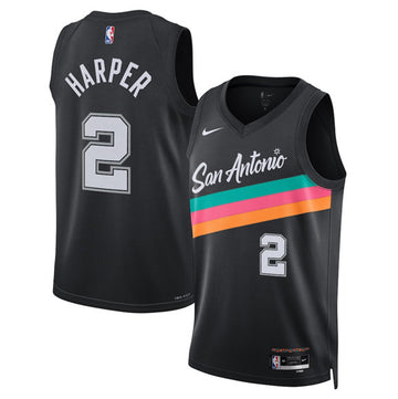 Dylan Harper San Antonio Spurs black City Edition jersey