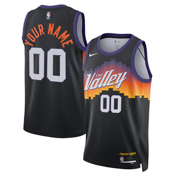 Custom Phoenix Suns black City Edition jersey
