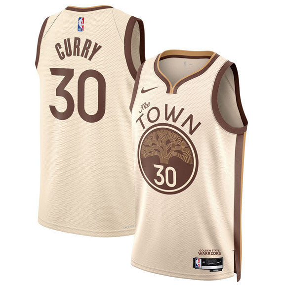 Stephen Curry Golden State Warriors tan City Edition jersey